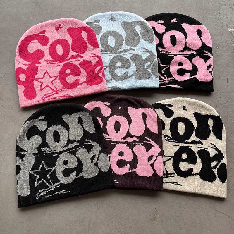 Vintage Y2K Wool Acrylic Wens Winter Warm Knitted Hat Harajuku Hip Hop Casual Beanie Outdoor Hat X250212