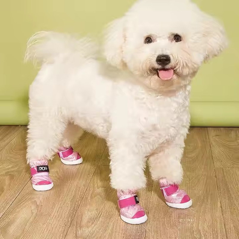 Dog Shoes for Cotton Shoes, Puppy Dog Boots Paw Protectors for Winter Snowy Day,Sole Thickened Wear Resistant, New Electroplated Colors, with Patent L