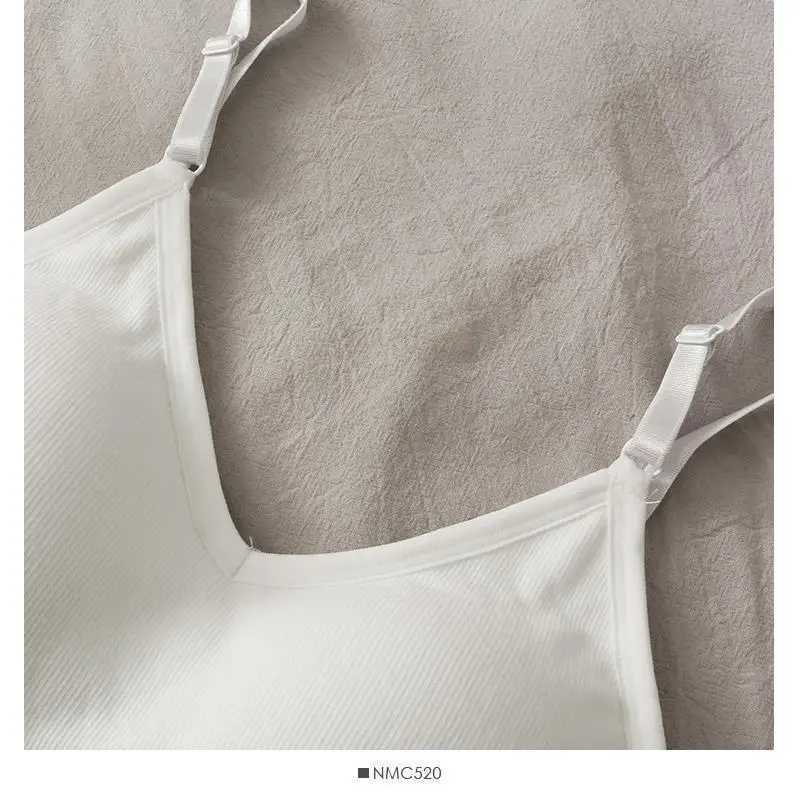Womens Sports Tops Sexy Tank Top Women Built In Bra Solid Color Camis for Women Crop Top Off Shoulder Sveless CamisoleXJ250212