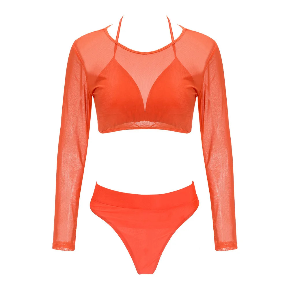 Sexy Swimwear Womens Push Up Bikini Set Three-Piece Swimsuit Bandage Bathing Suit Beachwear Triangle Brazilian Bikini 250210
