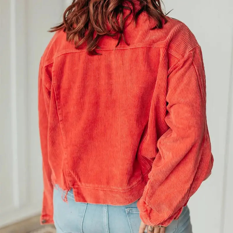 Black Football Sequin Corduroy Jacket Stadium Style Football Season Retro Turn-down Collar Autumn Jacket for Women 250116