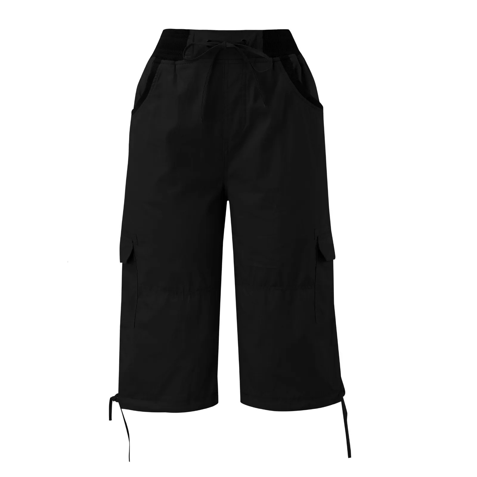 Multi Pocket Trousers Outdoor Y2k Cargo Pant Streetwear Sports Cropped Pants Overalls Thin Loose Shorts 250211