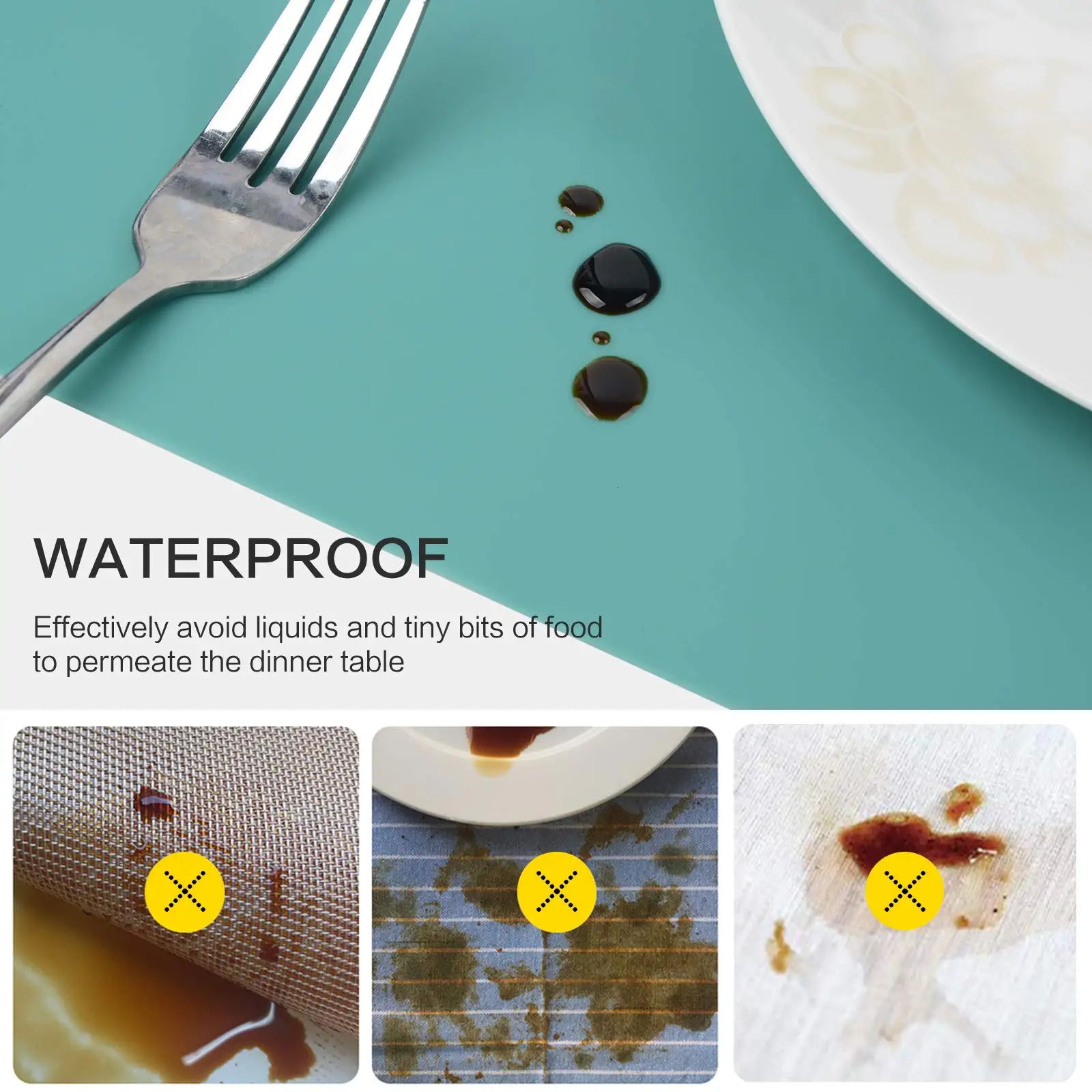 60/40cm Oversized Food Grade Silicone Waterproof Placemat Heat Insulation Anti-Sding Washable Table Mat For Kitchen Dinner 250206