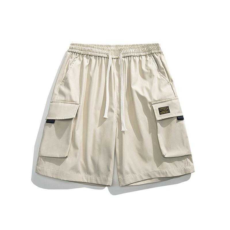 Multi pocket workwear shorts for boys in summer thin American style trendy brand style loose casual and sporty five quarter pants W250212