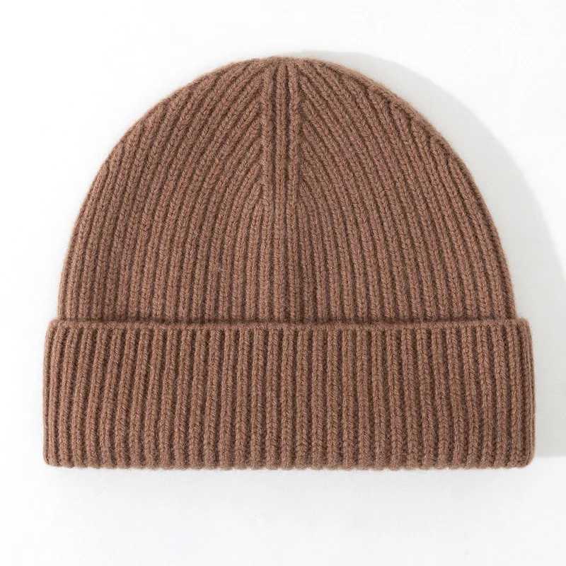 Knitted pure wool bean winter warm unisex hat fashionable unisex X250212