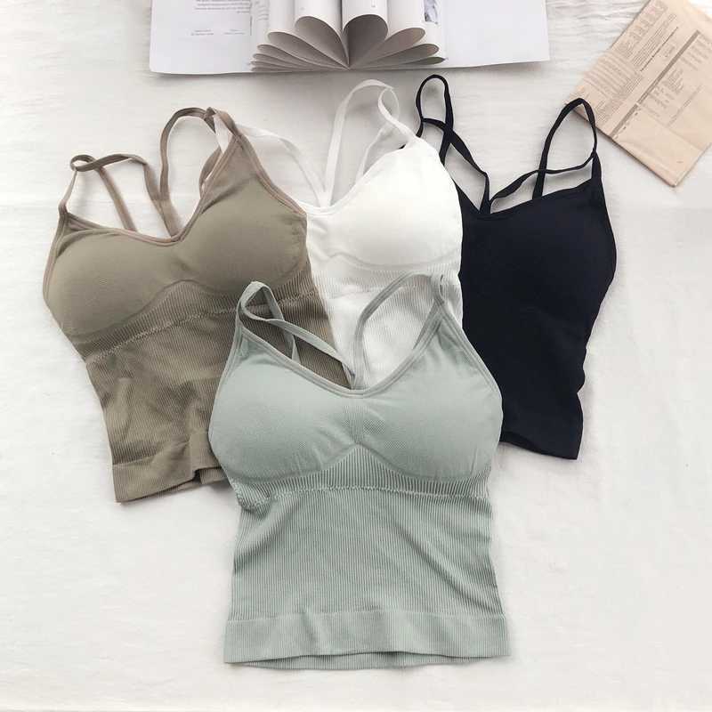 Women Cotton Underwear Push Up Bra Sexy Top Women Suspender Tank Up Fashion Solid Color Lingerie Fe Soft Top BrassreieXJ250212