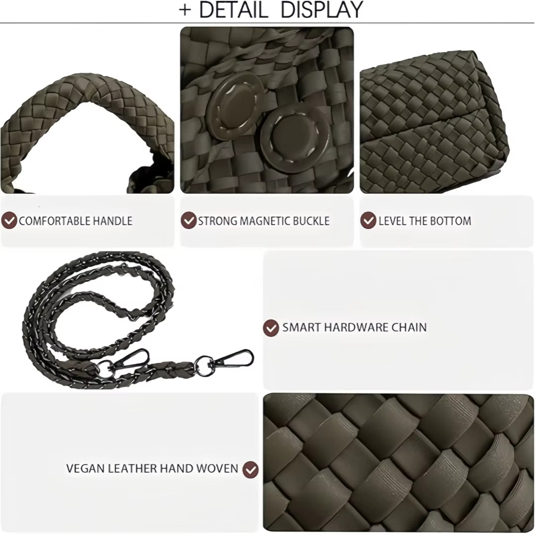Neoprene Weave for Women Ladies Crossbody Handbag Trendy Shoulder and Bucket Bag, Top-handle Tote Hobo Satchel with Purse