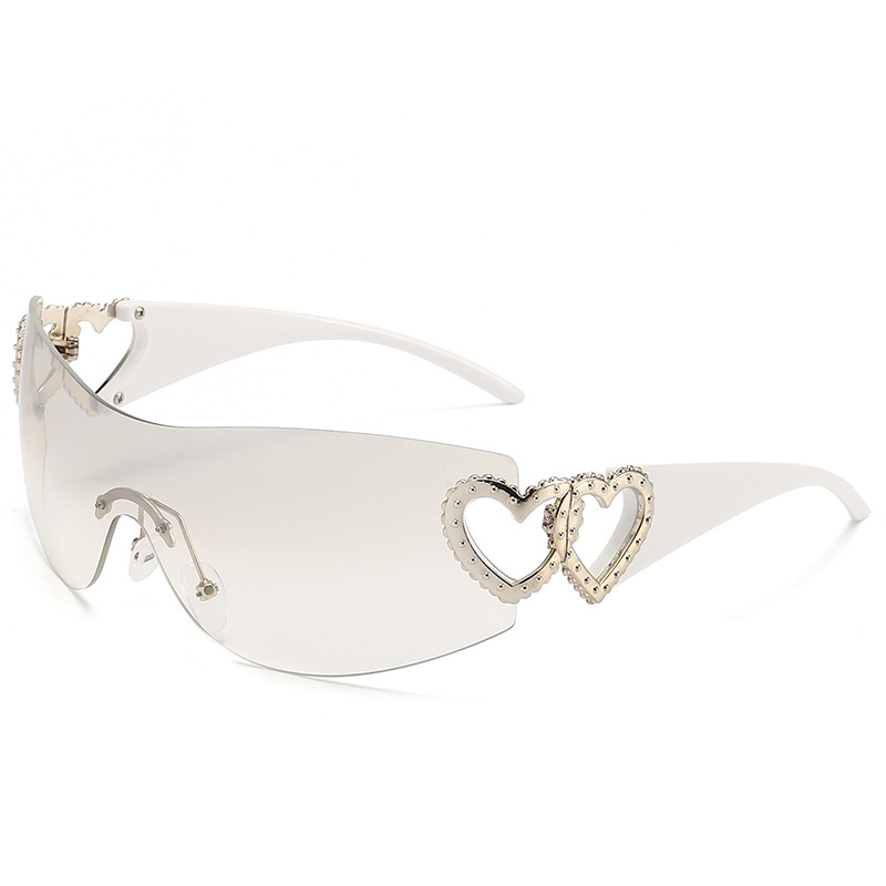 New love accessory one-piece sunglasses Y2K net red ins sunglasses European and American trend sunglasses 2025 Wholesale