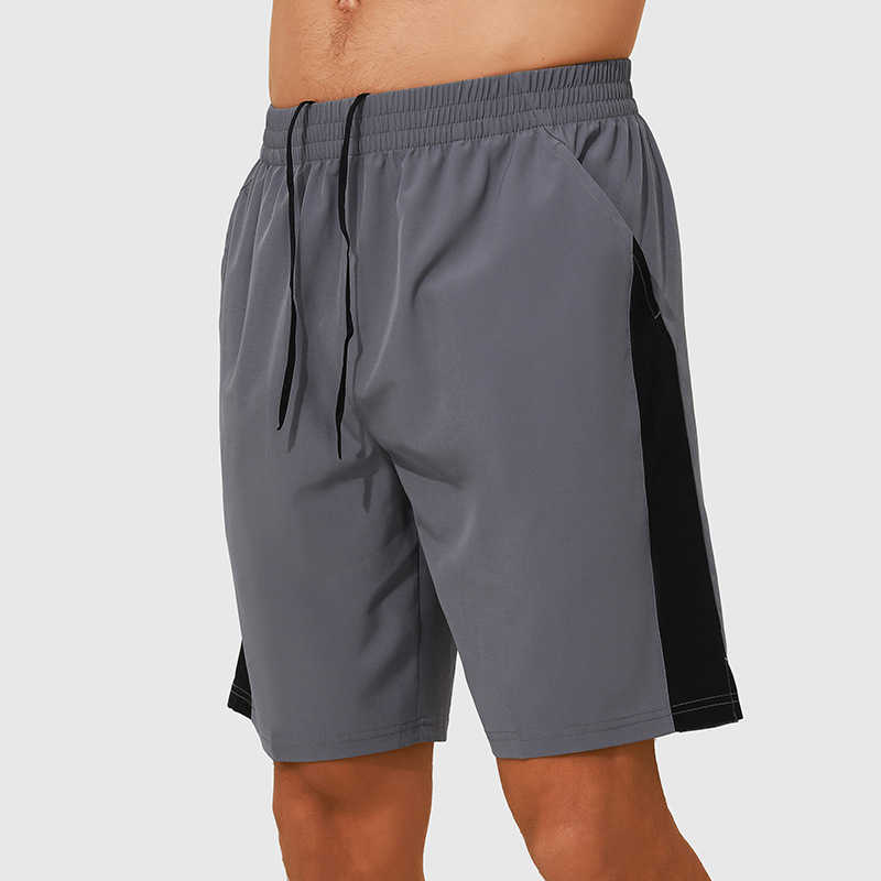 2024 new mens quick drying sports shorts lightweight and breathable summer loose color contrasting drawstring running and fitness shorts W250212
