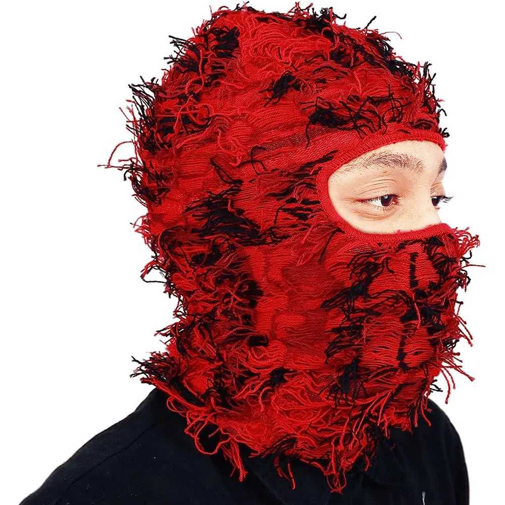 New unisex camouflage Balaclava ski hat knitted Beanies hat winter windproof and warm bicycle camouflage hat X250212