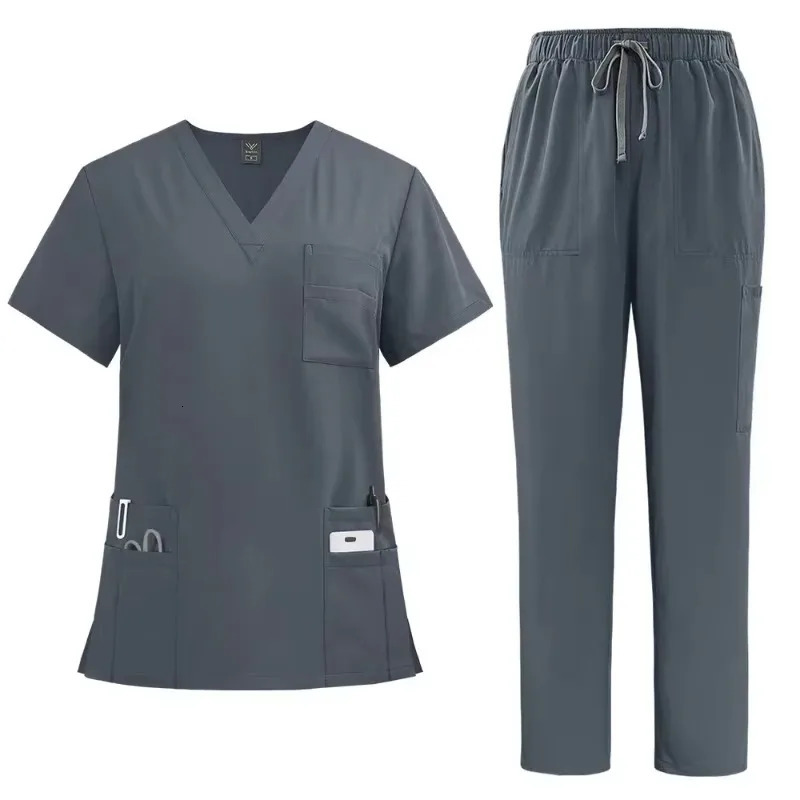 Unisex Uniforms Men Women Nursing Clothes Nurse Scrubs Sets Doctor Dentist Workwear Clinical Tops Pants 250115