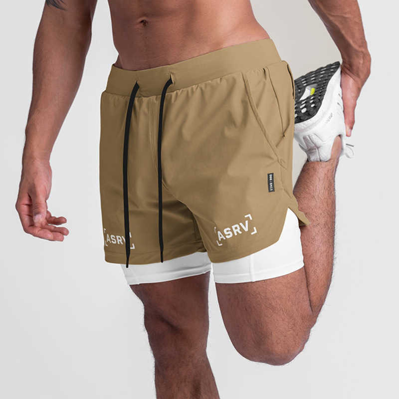 Summer mens sports shorts for outerwear American style anti glare double-layer shorts mens multi pocket trendy versatile quick drying pants W250212