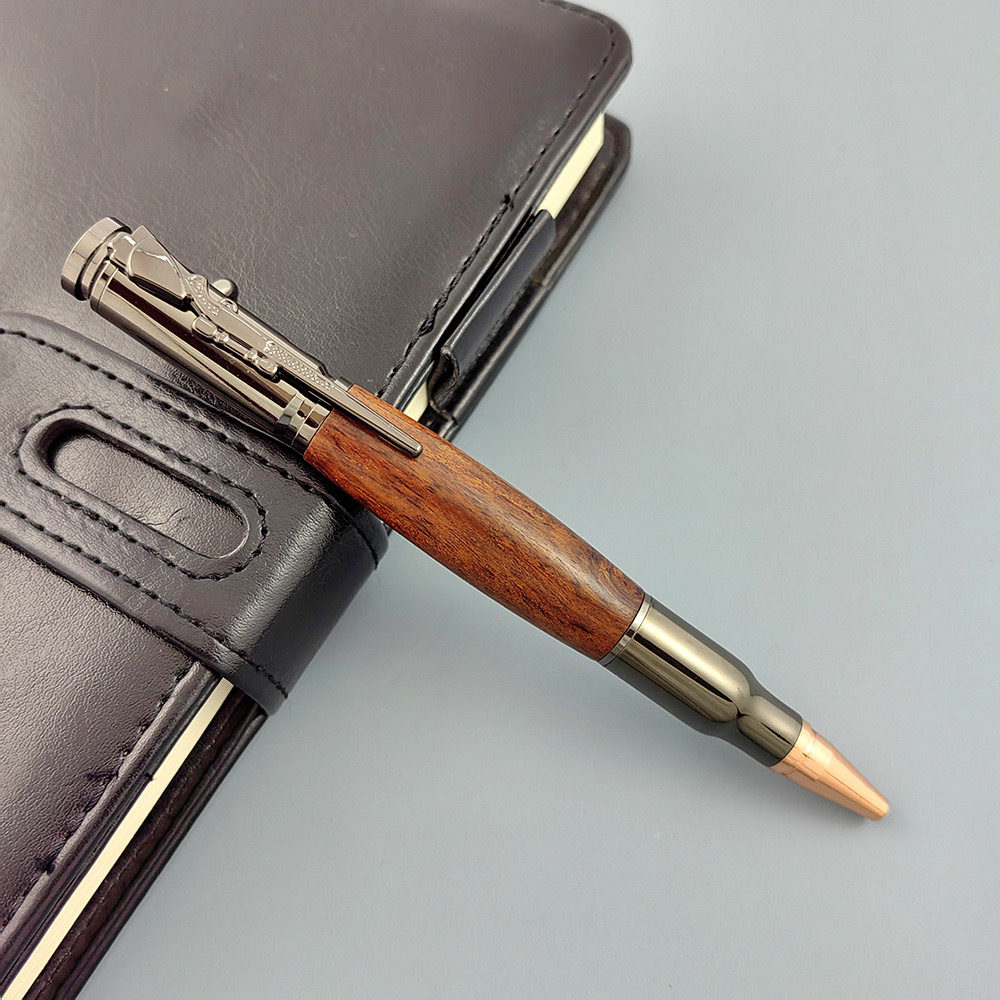 Ballpoint Pens Luxury Bolt Action Metal Wood Ballpoint Pen Black Ink Writing Journaling Notetaking Student Stationery Party Present