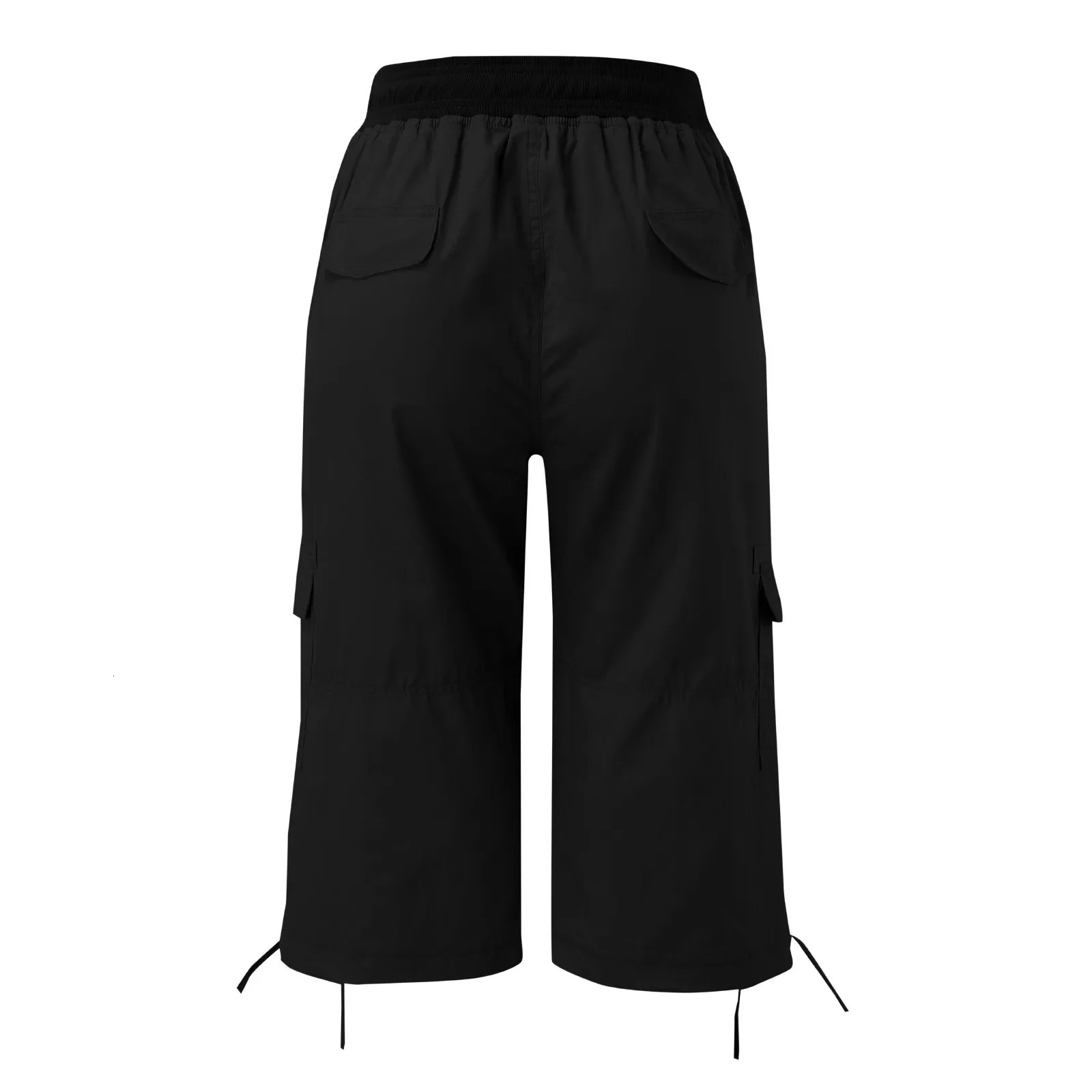 Multi Pocket Trousers Outdoor Y2k Cargo Pant Streetwear Sports Cropped Pants Overalls Thin Loose Shorts 250211