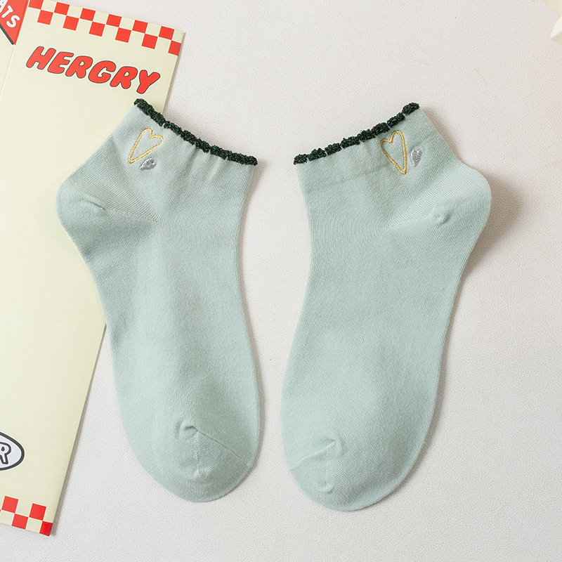 2025ss Summer Girls' Socks Shallow Mouth Low Cut Student Motion Invisible Boat Socks Love designer Polyester Wholesale for ladies School