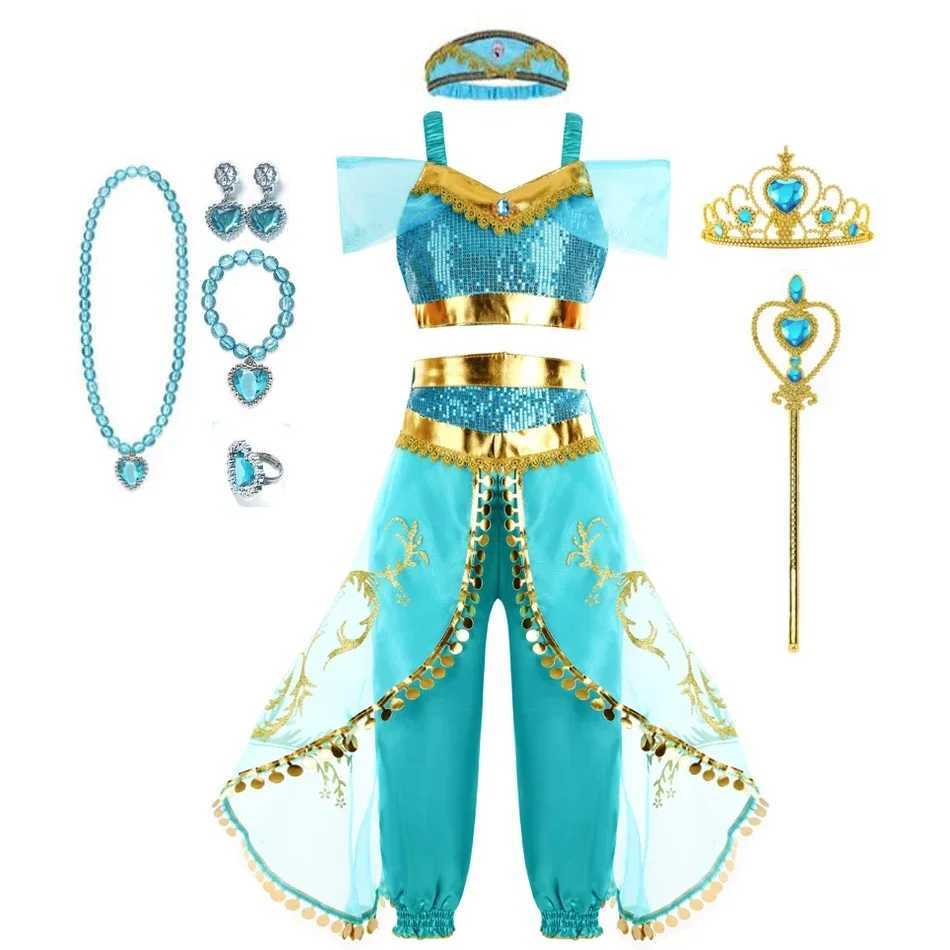 Halloween Par Princess Charms Dress Girls Birthday Par Kids Jasmine Costume DressXJ250117