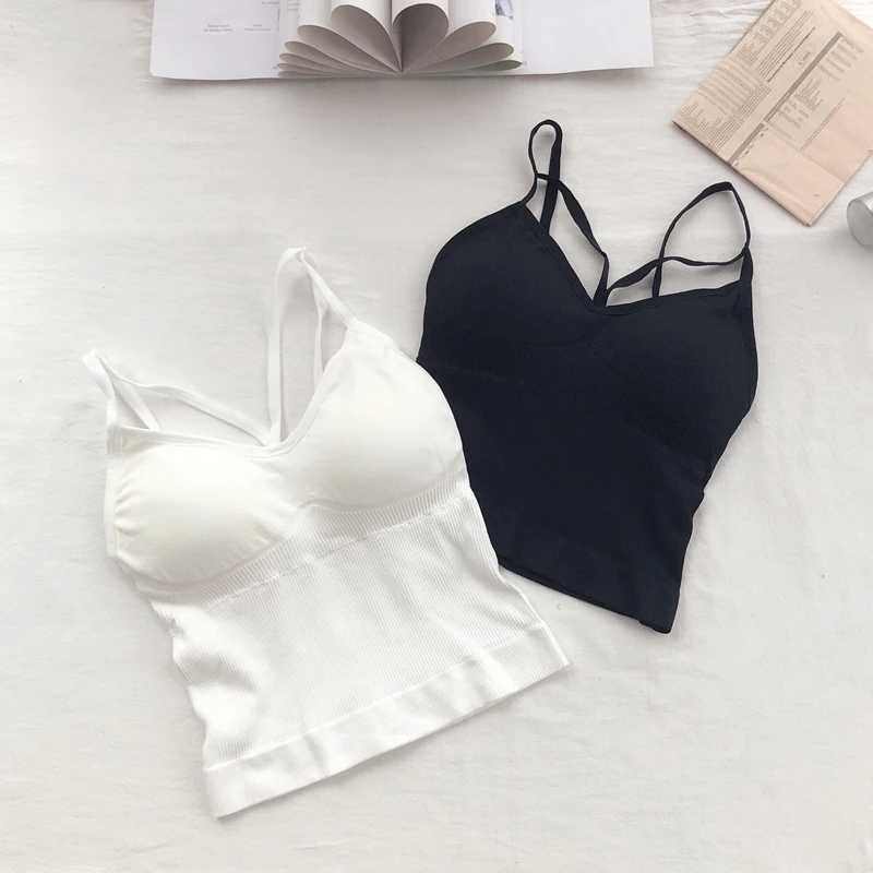 Women Cotton Underwear Push Up Bra Sexy Top Women Suspender Tank Up Fashion Solid Color Lingerie Fe Soft Top BrassreieXJ250212