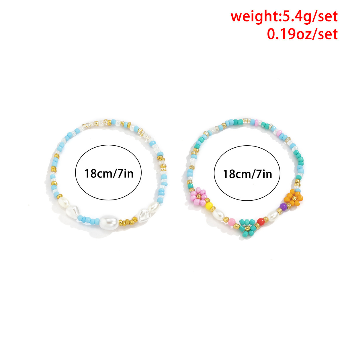 designer Simple Fresh Rice Bead Set Woman Bracelet, Beach Color Weaving, Elastic, Sweet and Cool Handmade