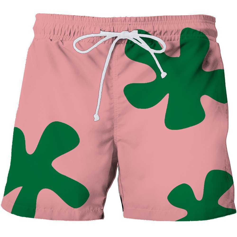 Hot selling quick drying beach shorts cropped shorts swimming trunks 3D printed oversized casual shorts for men W250212