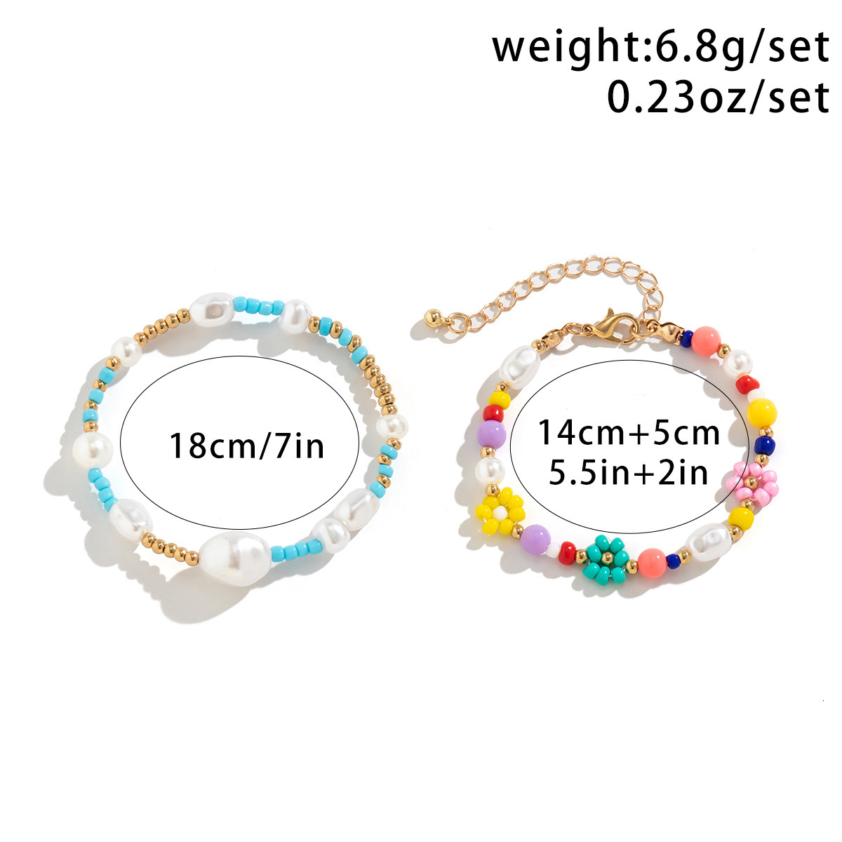designer Simple Fresh Rice Bead Set Woman Bracelet, Beach Color Weaving, Elastic, Sweet and Cool Handmade