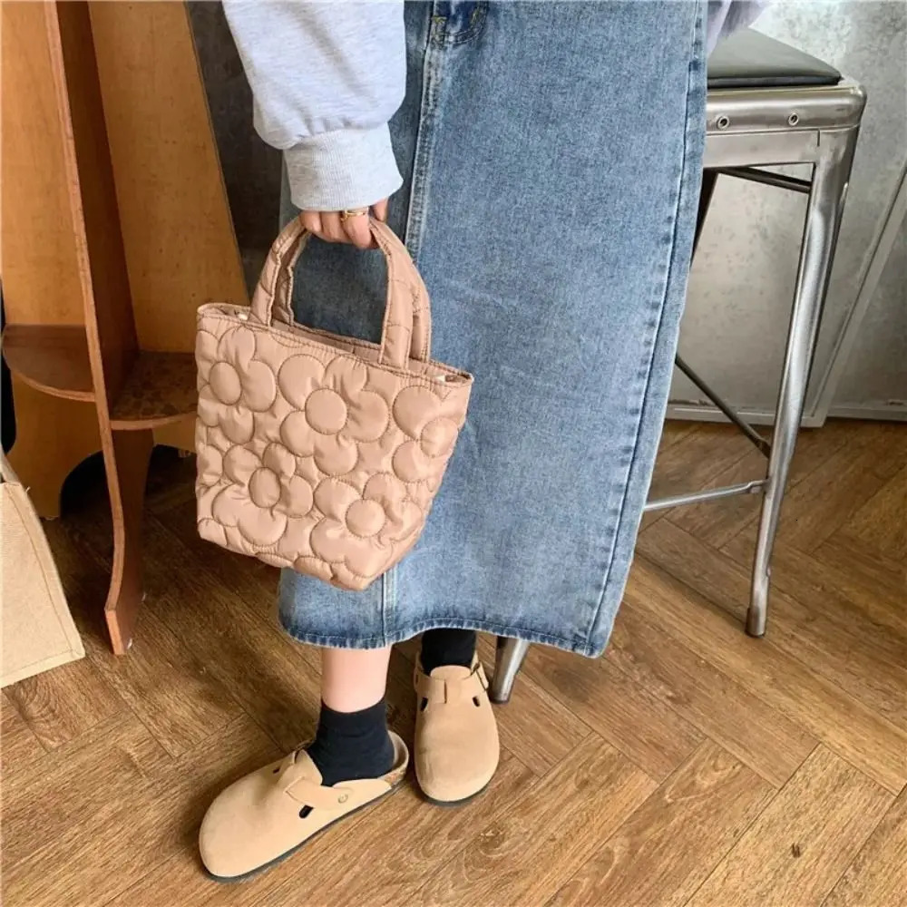 Lovly Flower Womens Small Handbags Quilted Flora Female Daily Lunch Shoulder Bag Simple Ladies Tote Clutch Purse Shopping Bags 250207