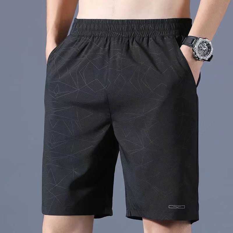 Short pants for men in summer thin ice silk casual sports five quarter pants for men 2024 new loose straight leg beach shorts W250212