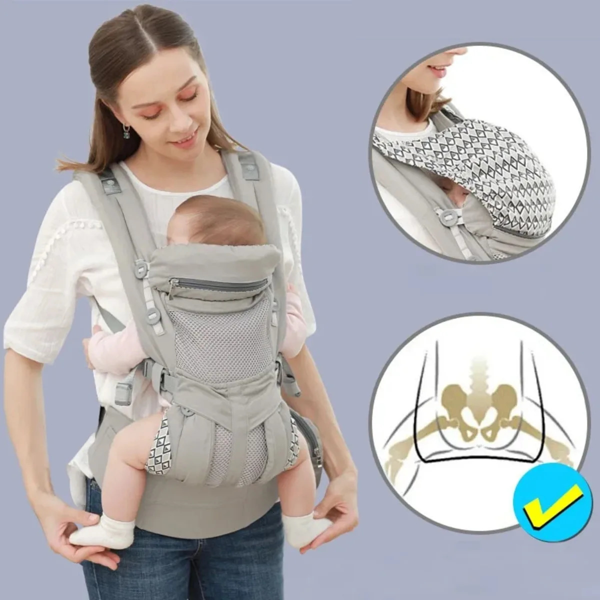 Baby Bags Baby Strap Front Facing Multi-functional Babies Sling Kangaroo Bag Breathable s Wrap Blet for born 250211