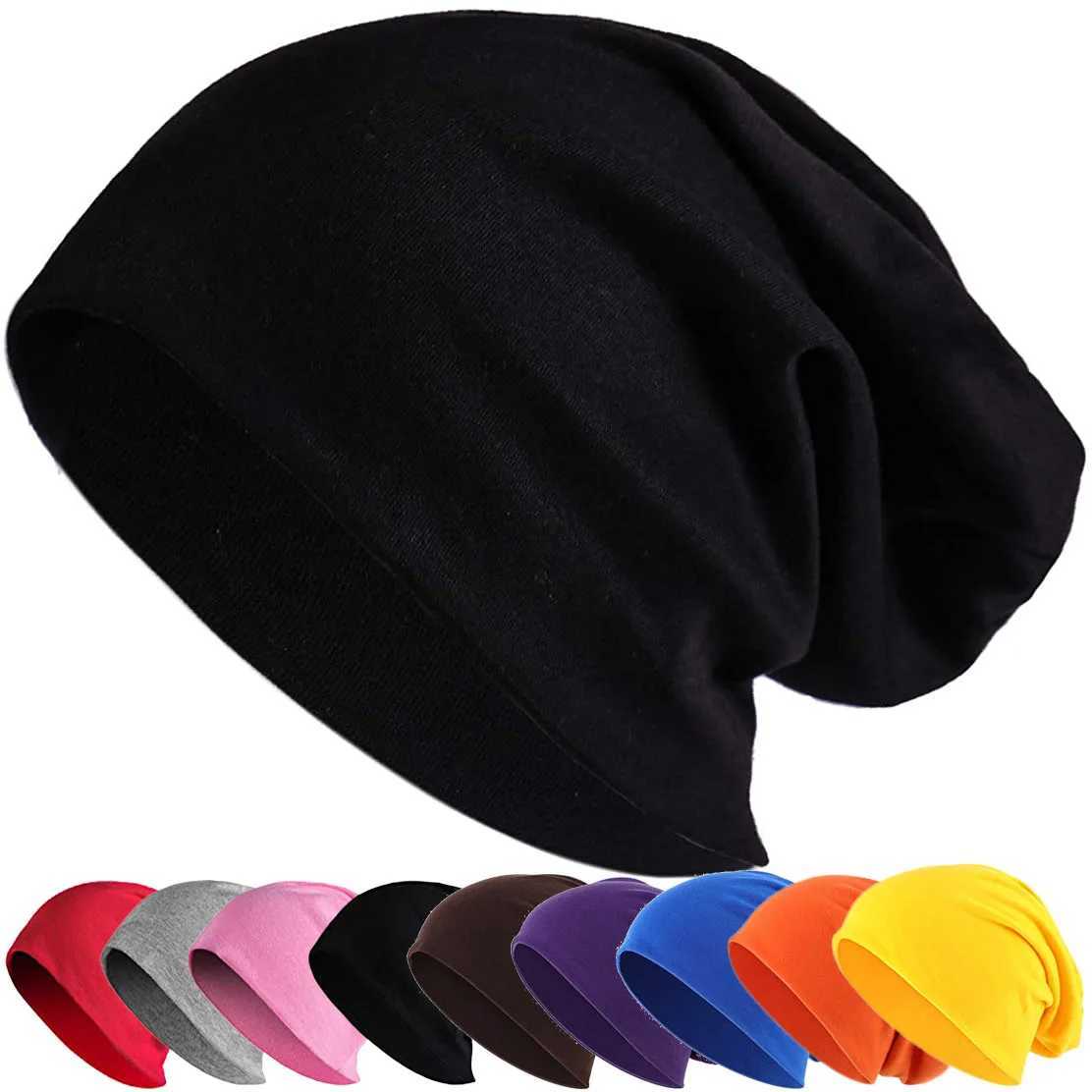 Cotton Knitted Slouch Crochet Hat Spring Sun Hat Beanie Hip-Hop Hats Ski Baggy Beanies Sklies Unisex Men Wen Hedging Cap X250212