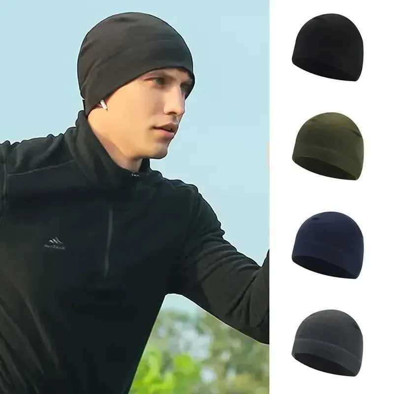 Mens Polar Fleece Cap Winter Warm Outdoor Sports Skiing Cycling Hat Windproof Soft Beanie Cap Wen Ski Bike Hat X250212
