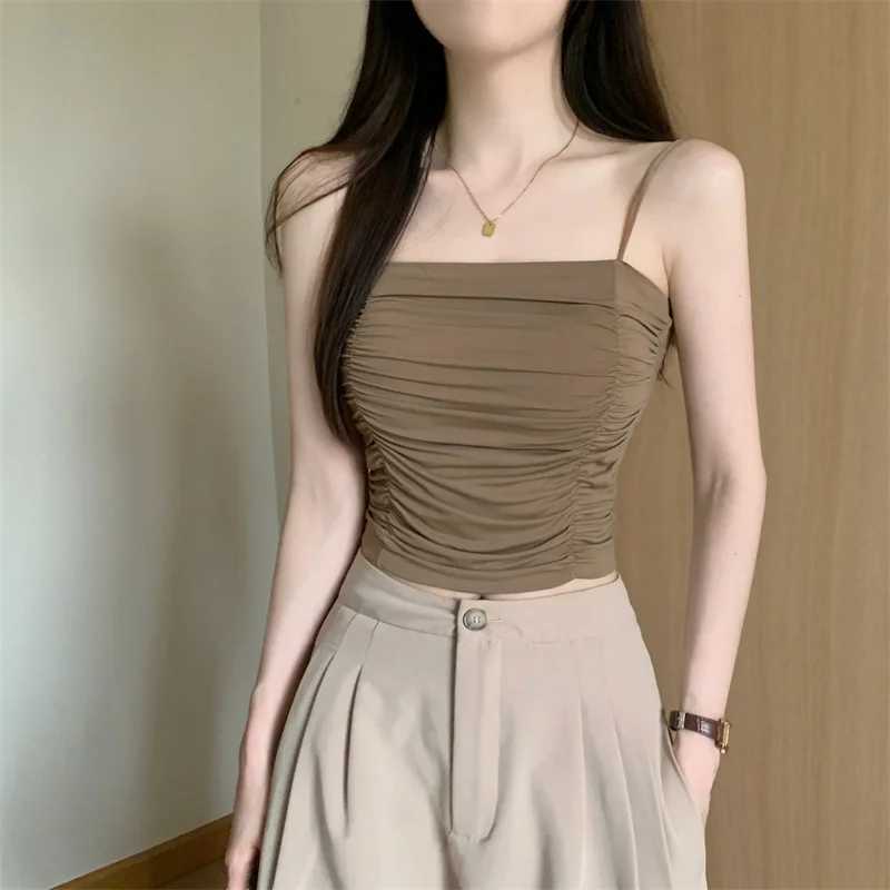 Top Women Sexy Shirts Sveless Tube Tops Girls Tops With Suspenders Lady White Camisole Padded Bras Woman Clothing Corset TopXJ250212