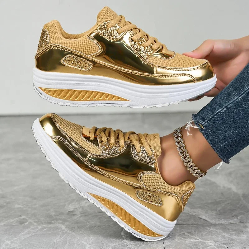 Mesh Breathable Women Casual Sneakers Lace-up Vulcanized Shoes Ladies Platform Sneakers Female Shoes Plus Size Zapatos De Mujer 250207