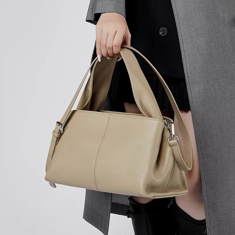 Hifashion Genuine Leather Cloud Tote Handbags For Women 2025 Trend Designer Large Capacity Hobo Ladies Shoulder Crossbody Bags