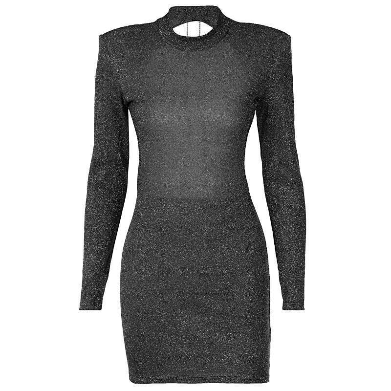 European American women's autumn fashionable sexy backless round neck long sleeved hip hing dress wholesale 2025 new style temperament chic and e