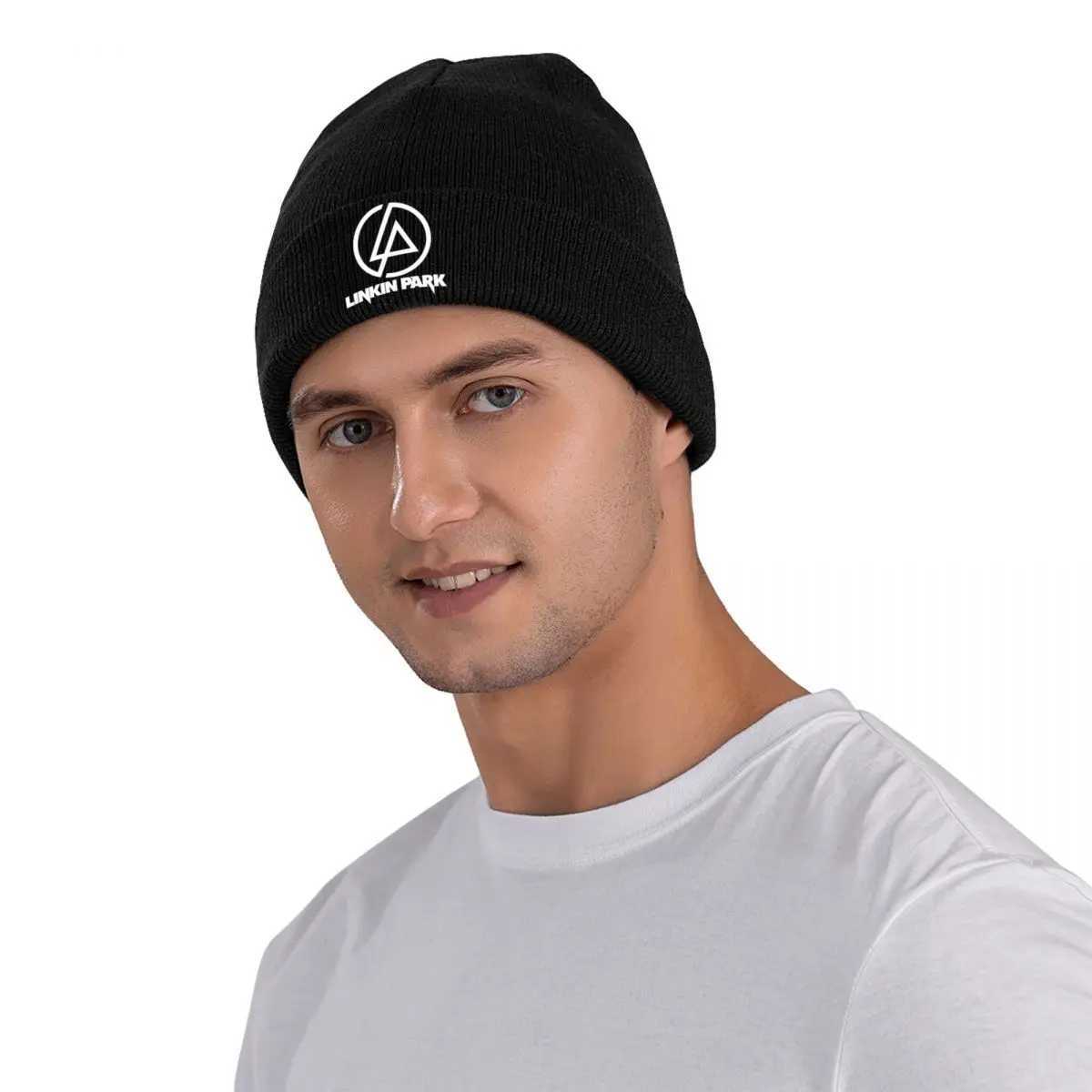 Linkin Park White Beanie Hat Rock Nu Metal Casual Hat Men Wen Neutral ie Sklies Beanies Hot Elastic Knitted Hat X250212