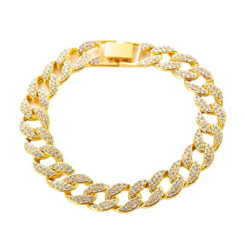 2024 New Cuban Chain Shining Dense Inlaid Eternal Chain Bracelet Necklace Jewelry Charm Boutique Gift Suitable for Daily Wear X241106