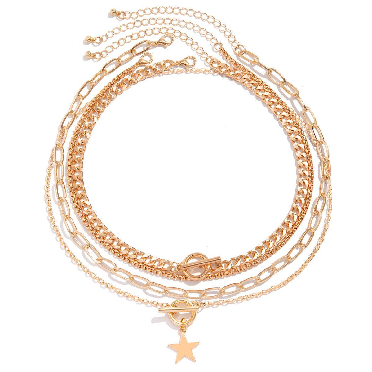 designer Layered Sweet Cool Multi layered Versatile Women's Simple Punk Star Collar Woman fashion Necklace