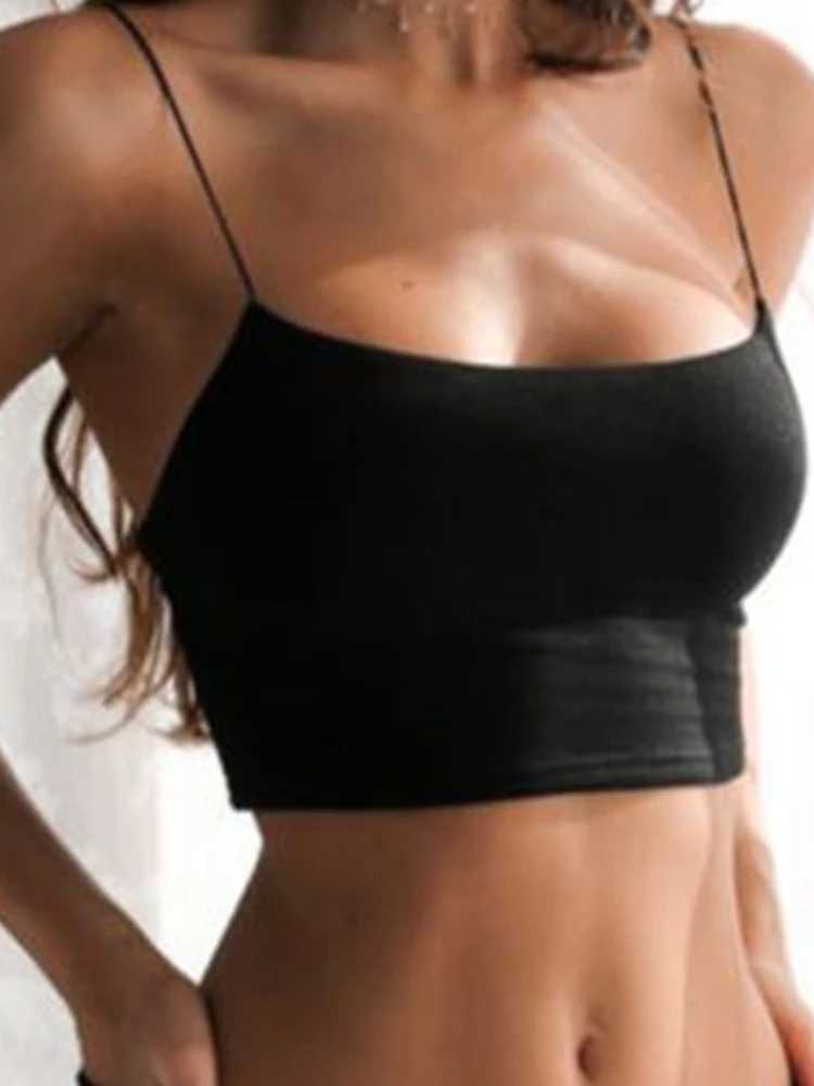 Sexy Tank Top Black Halter Crop Tops Women Summer Camis Backless Camisole Fashion Casual Tube Top Fe Sveless Cropped VestXJ250212