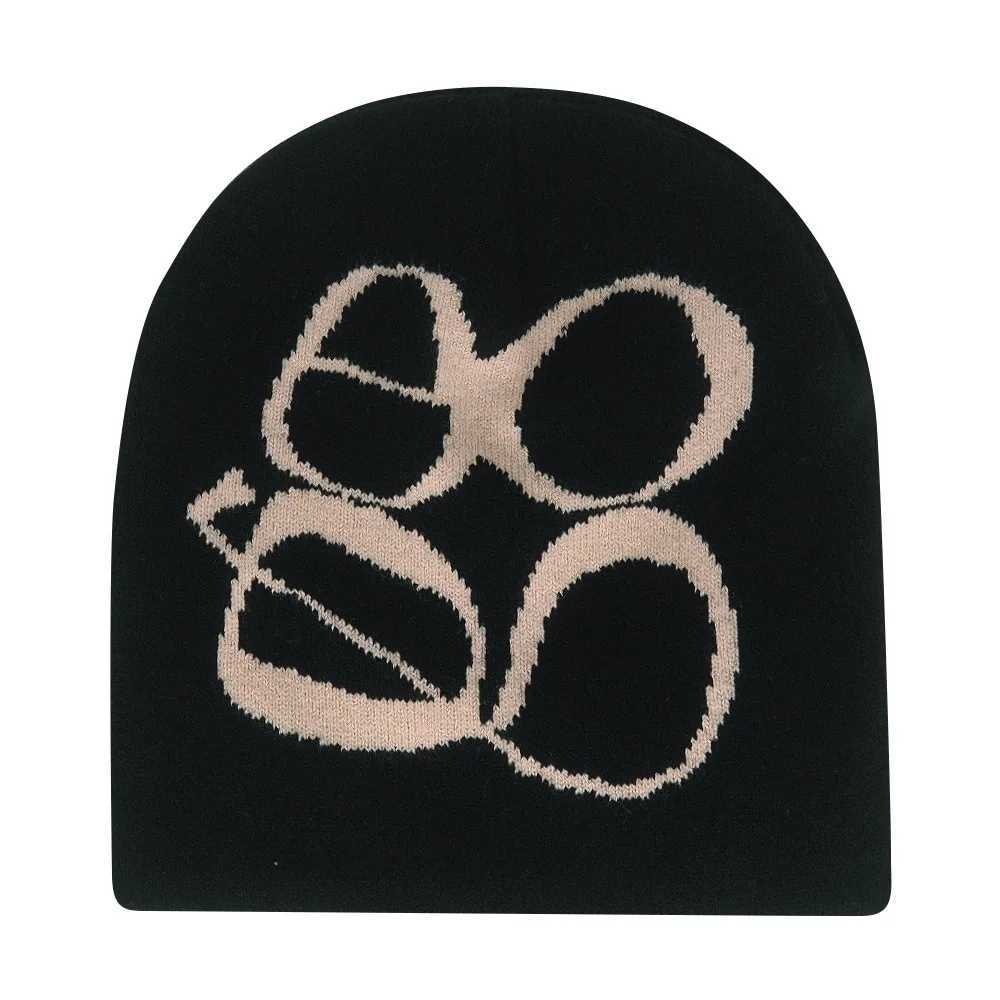 Fashion Print Y2K Knitted Hat Winter Warm Beanies Hats Sklies Beanie Cargo Cap Men And Women Outdoor Hats X2502121