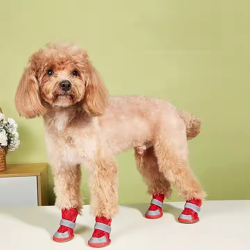 Dog Shoes for Small Dogs, Puppy Dog Boots Paw Protectors for Summer Hot Pavement, Hexagons are more breathable, Anti Slip Sole,with reflective strips 