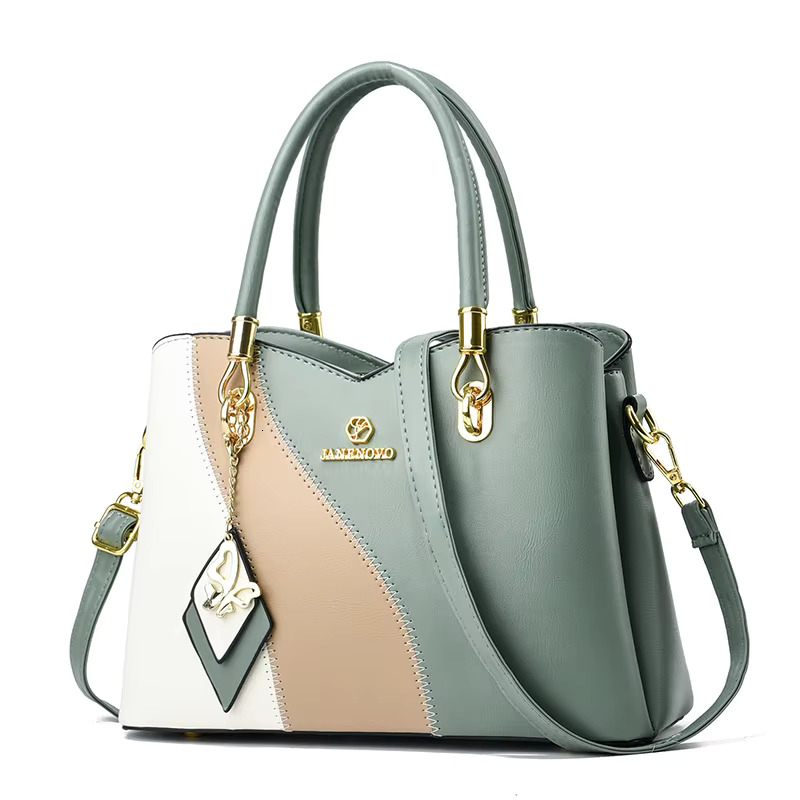 new style New Three Color Combination Handbag Large Capacity Soft Leather Shoulder Fashion Elegant Women's Crossbody Bag