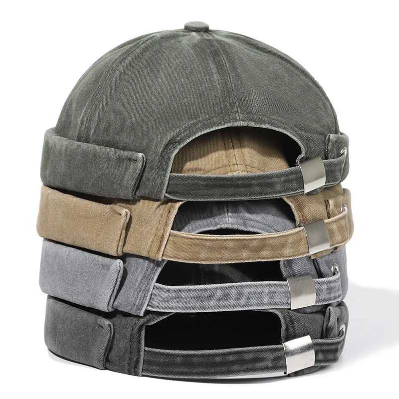 Bocca Washed Docker Beanie Brimless Cap Hat Without Visor Solid Color Retro Vintage Street Style Spring Autumn Outdoor Hats X250212
