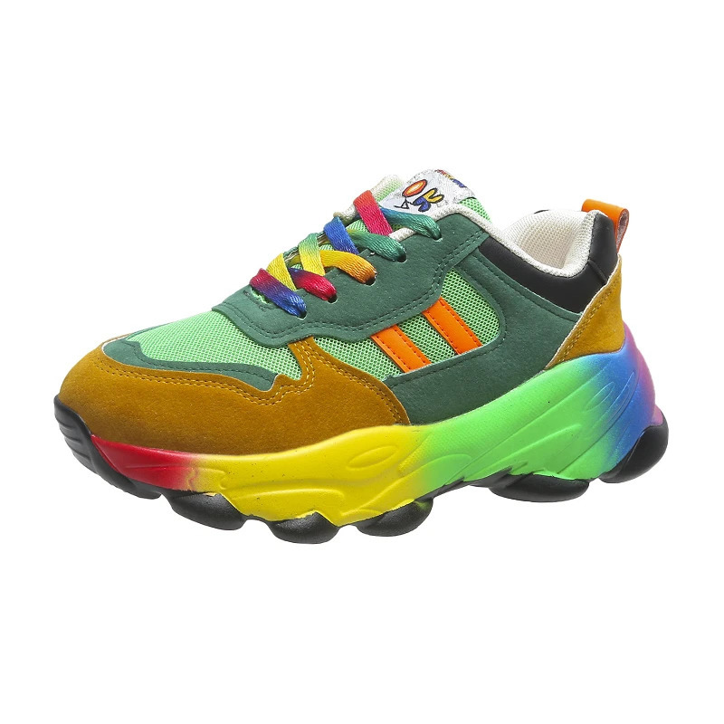 Fashion Rainbow Sport Shoes Womens Trainers Shoes Platform Breathable Sneakers Women Jogging Shoes Chaussure Femme Sport 250207