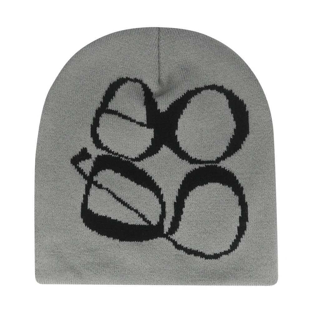 Fashion Print Y2K Knitted Hat Winter Warm Beanies Hats Sklies Beanie Cargo Cap Men And Women Outdoor Hats X2502121