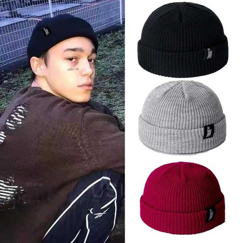 Letter True Unisex 10 Sailor Fishermans Winter Beanie Hat Ribbed Knitted Melon Cap Solid Sklcap Baggy Retro Ski Hat X250212