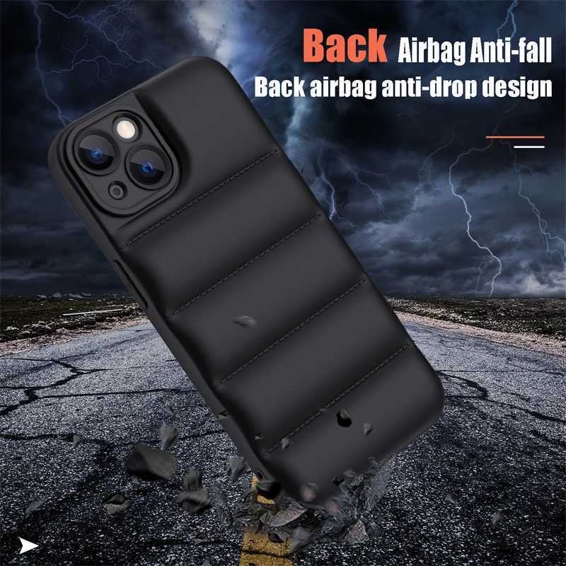 Fashion Brand Down Jacket Phone Case For iPhone 15 14 Pro 13 12 11 Pro Max X XR XS 7 8 Plus Soft Silicone Shockproof Back Cover Z250211