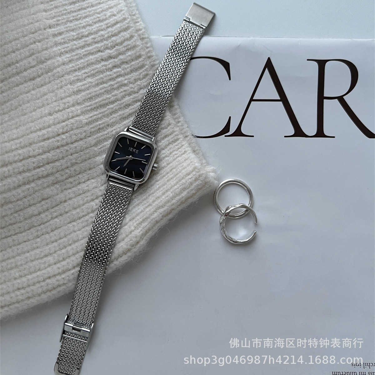 IEKE Cool Style Simple and Compact Dial Ins Korean Edition Womens Student Versatile Light Luxury Premium Womens Watch W250212