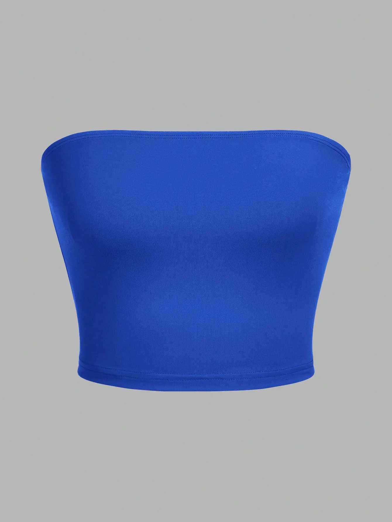 Womens strapless vest sveless crop top ladys flat mouthed navel wrapped chest top party outfit strapless vest clothingXJ250212