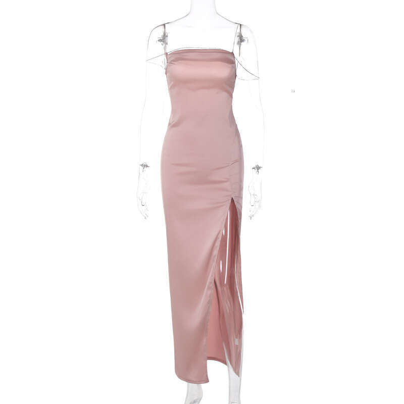 European American style women's spring summer products fashionable and sexy slit backless dia chain suspender dress wholesale 2025 new casual fas
