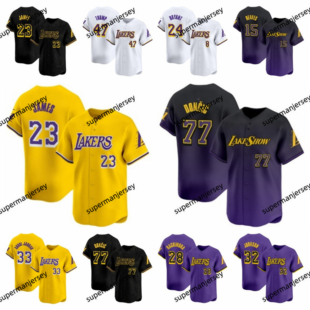 Lukas Doncic Lakerses baseball Jersey Bryant Anthony Davis LeBrons James Austin Reaves Rui Hachimura Dalton Knecht DAngelo Russell Jaxson Hayes Reddish City