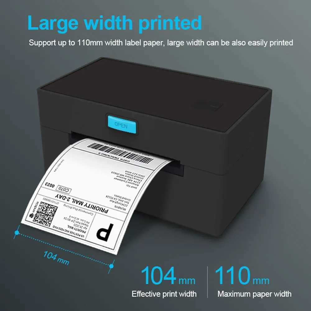 High Speed Label Barcode Printer USB Bluetooth Thermal Printer Android IOS Label Maker Sticker Shipping Express Label Printer R250612